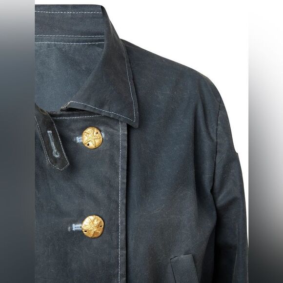 NWT Alix of Bohemia Marina Double-Breasted Waxed-Cotton Jacket sz XS $1,740 - Picture 4 of 5